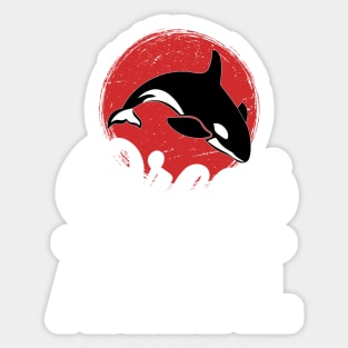 Orcas Are My Spirit Animal Japan Flag Funny Orca Whale quote Sticker